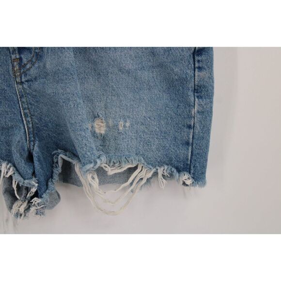 BDG SUMMER CUTOFF Urban Outfitters High Rise Cheeky Jean Shorts Frayed Hem Sz 32 - Picture 4 of 10